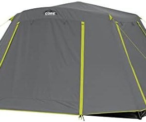 CORE Instant Cabin Tents | 6 Person / 9 Person / 10 Person / 12 Person Family Cabin Multi Room Pop Up Tents Car Camping | Included Storage Pockets for Camping Accessories