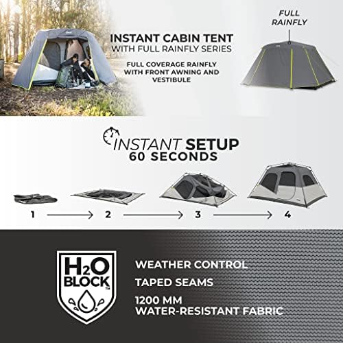 CORE Instant Cabin Tents | 6 Person / 9 Person / 10 Person / 12 Person Family Cabin Multi Room Pop Up Tents Car Camping | Included Storage Pockets for Camping Accessories - Image 5
